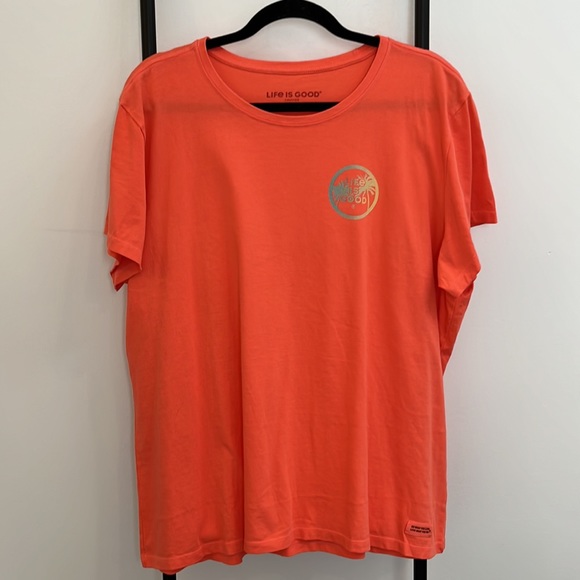 Life is Good orange cotton short sleeve top t-shirt women size XXL - Picture 3 of 6
